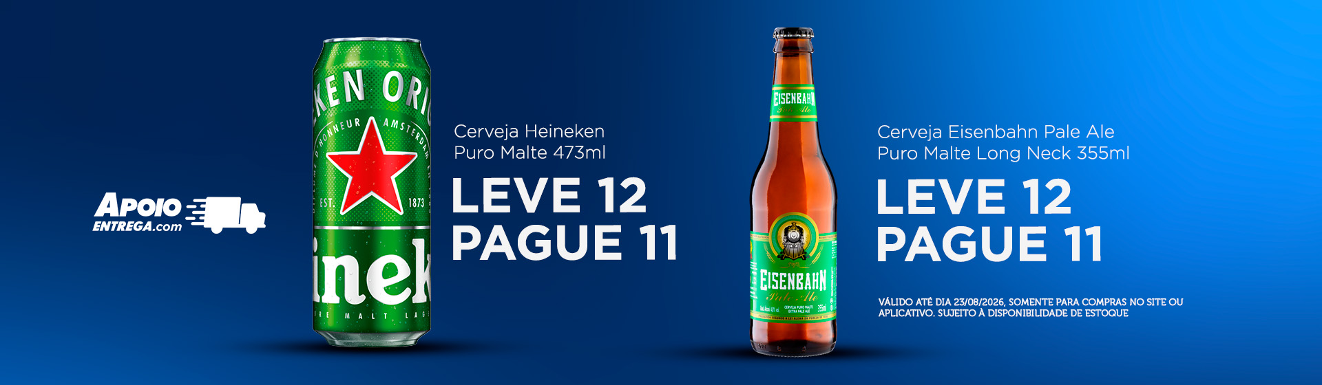 Cerveja Heineken leve 12 pague 11 23/08
